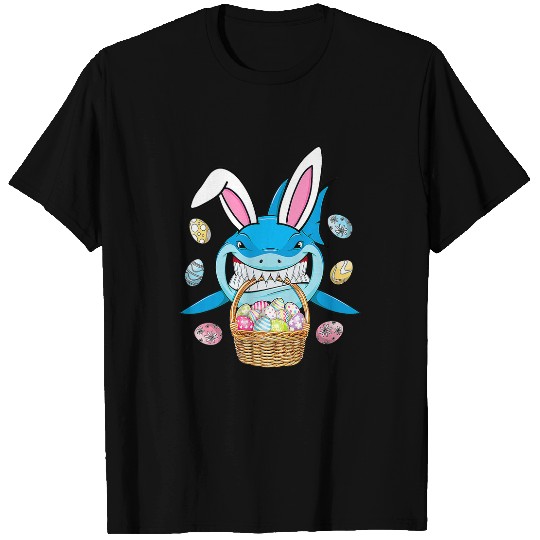 Shark Pet Cute Bunny Shark Easter For Boys Girls Easter Eggs Hun T-Shirts