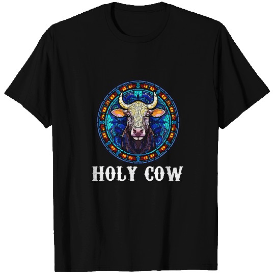 Cow Pet Funny Mosaic Art Stained Glass Art Cow T-Shirts