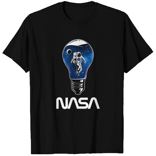 Astronaut Job NASA Astronaut in the lightbulb space Worm Insignia T-Shirts