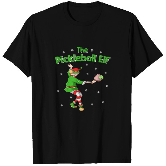 Sport Pickleball Pickleball Elf Funny Pickleball Player Grandpa Christmas T-Shirts