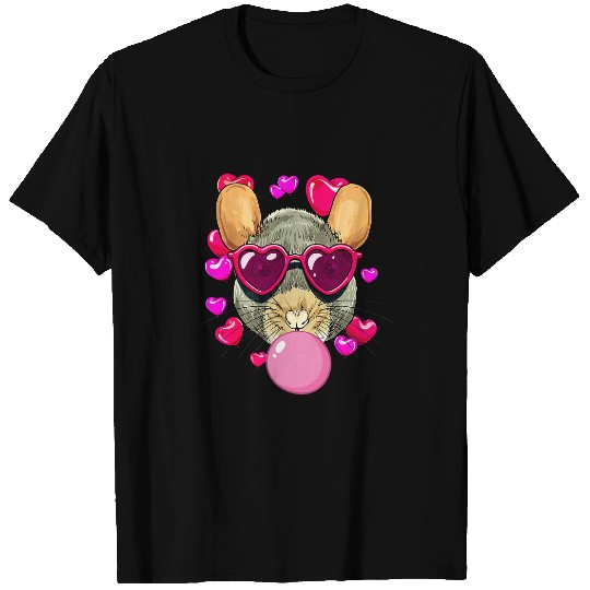 Pig Pet Men Pig Bubblegum Rat Valentines Pink Sunglasses Rat Lover T-Shirts
