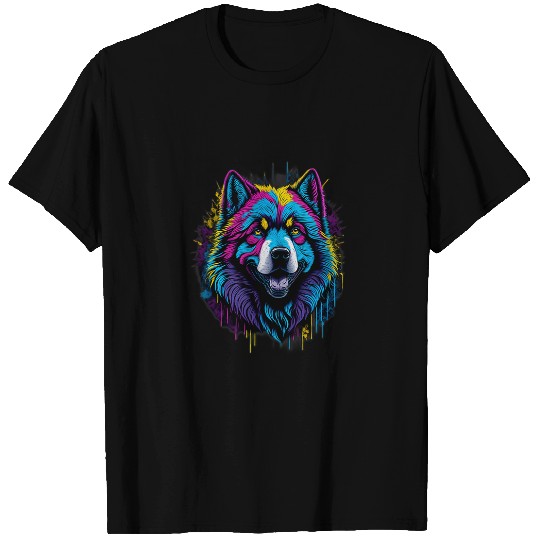 Samoyed Pet Colorful Dog Breed Design T-Shirts