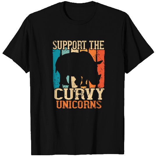 Rhino Pet Retro Rhinoceros Support Curvy Unicornss Animal Rights T-Shirts