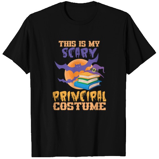 Book Fun Scary Moon Bat Book Witch This Is My Scary Principal Costume T-Shirts