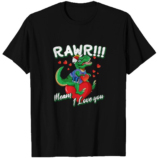 Dinosaur Pet Valentines Kids T rexs RAWR Means I Love You In Dinosaur Boys T-Shirts