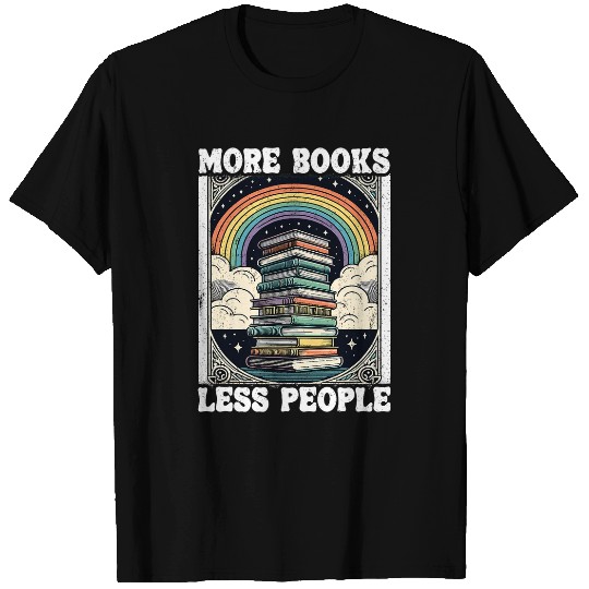 Book Fun More Books Less People Mystic Book Rainbow Reading Book T-Shirts