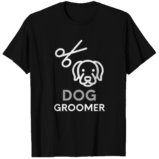 Veterinarian Job Cool Dog Groomer Pet Lover Veterinarian Grooming Grunge T-Shirts