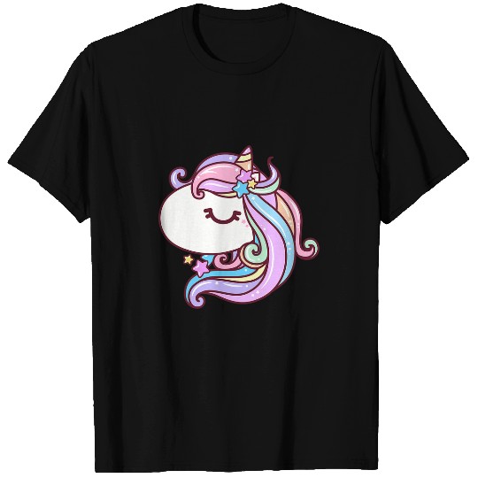 Unicorn Pet Stars Pastel Rainbow Kawaii Unicorn Face Kids T-Shirts