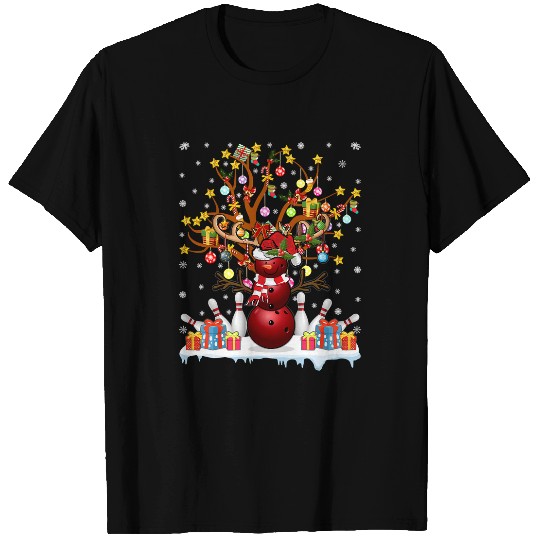 Sport Bowling Christmas Tree Snowman Bowling 066 T-Shirts