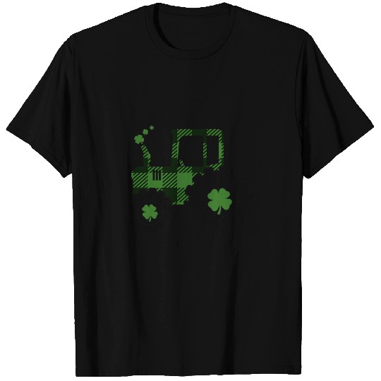 Tractor Fun driving Lucky Flannel Green Plaid T-Shirts