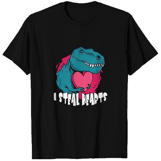 Dinosaur Pet Valentines Day Dinosaur I Steal Hearts Boys Men Love T rexs 3 6 T-Shirts