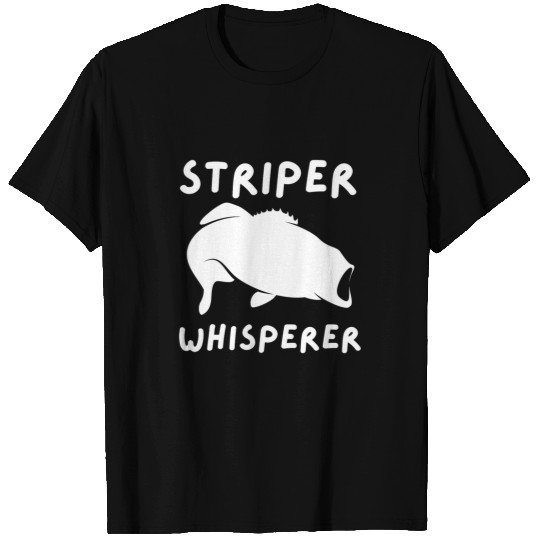 Fishing Fun Striper Whisperer Striped Bass Fish Illustration Fishing T-Shirts