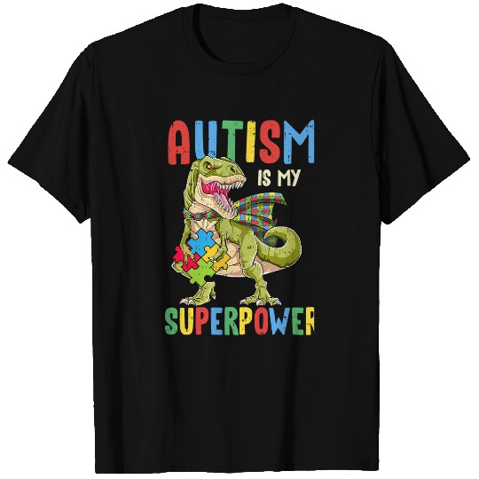 Autism Puzzle Dino rexs Autism Is My Superpower 9 T-Shirts