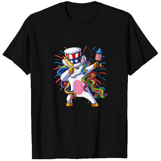 Unicorn Pet Cute  Unicorn Fireworks American Pride 4th Of July T-Shirts