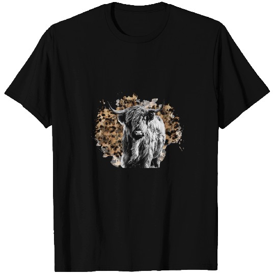 Cow Pet Western Country Highland Cow Cheetah T-Shirts