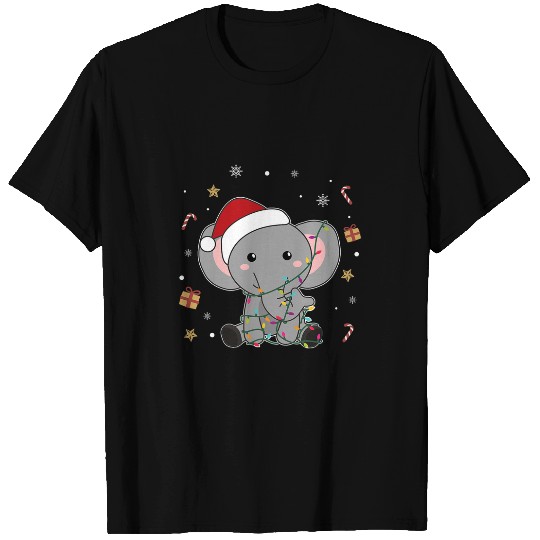 Elephant Mammal Christmas Santa Clauses Fairy Lights T-Shirts