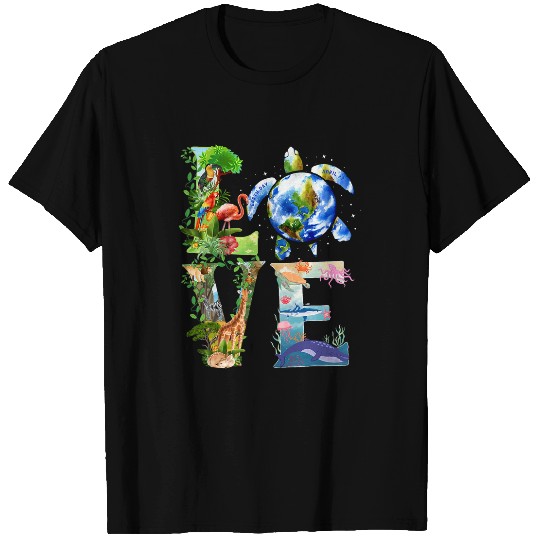 Turtle Pet Earth Day Restore Earth Love Sea Turtle Art Save the Planet T-Shirts