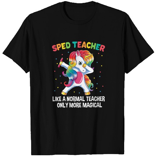 Unicorn Pet Teacher Job Special Education Teacher  Unicorn Back To School T-Shirts