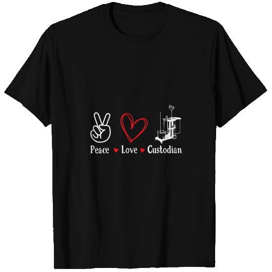 Peace Love Custodian School Custodian Janitor Appreciation T-Shirts
