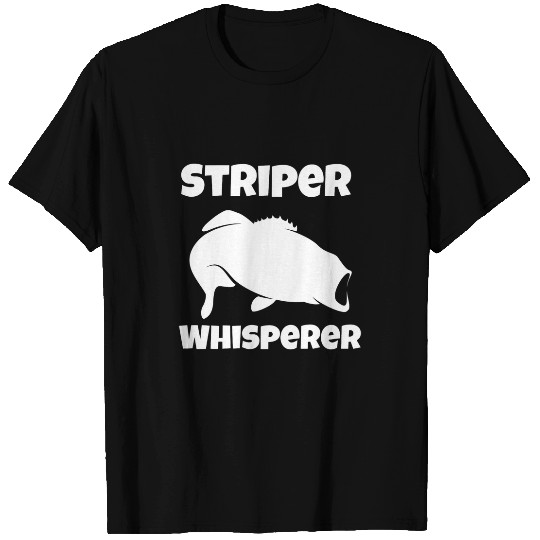 Fishing Fun Striper Whisperer Striped Bass Fish Illustration Fishing 1 T-Shirts