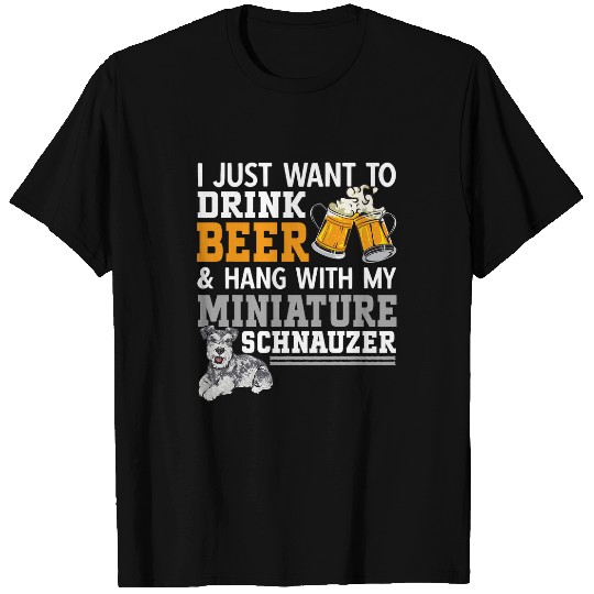 Schnauzer Pet Miniature Schnauzer Dog Beer Mini T-Shirts