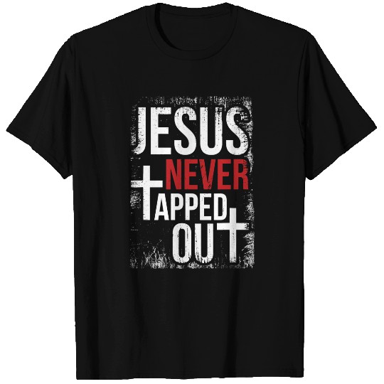 Sport Wrestling Jesus Never Tapped Out Christian Wrestling Faith Christian T-Shirts