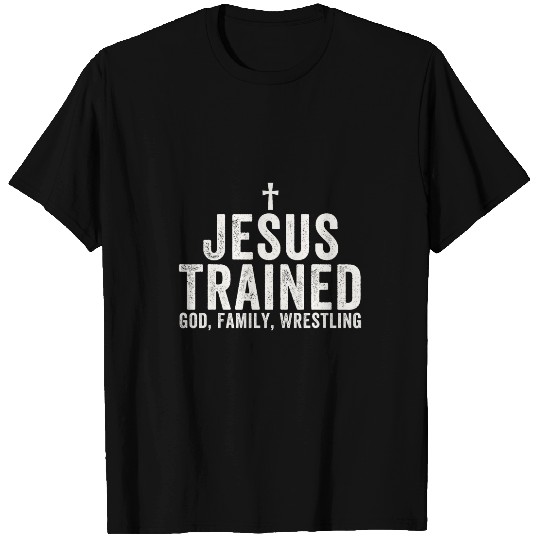 Sport Wrestling Jesus Trained God Family Wrestling Christian Wrestling T-Shirts