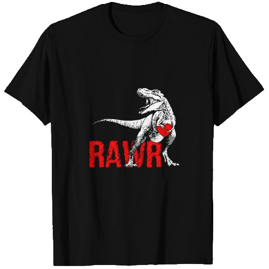Dinosaur Pet RAWR Dinosaur T rexs Love Valentines Day Red Hearts His Hers T-Shirts