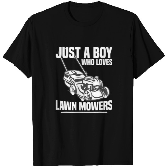 Lawn Mower Fun Just a Boy who loves Lawn Mowers Harvest Farming Barn Cattle 1 T-Shirts