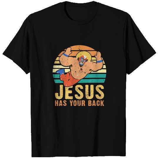 Sport Wrestling Jesus Has Your Back Funny Wrestling Jiu Jitsu Retro vintages T-Shirts