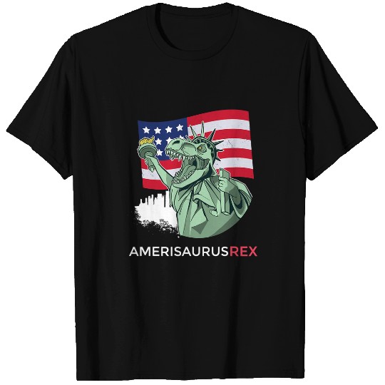 Dinosaur Pet Amerisaurus rexs Patriotic Dinosaur 4th of July Kids Merica T-Shirts
