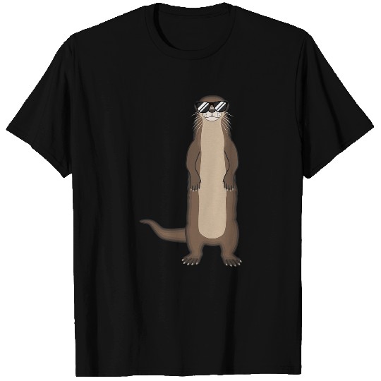 Otter Pet Otters Water Martens Sea Otter Funny Marten with Sunglasses T-Shirts