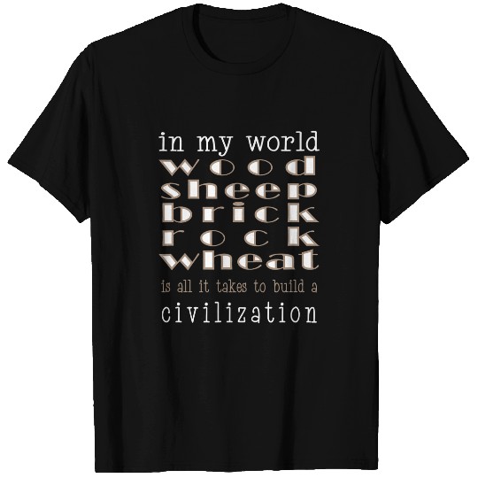 Sheep Pet Funny BoardGame Settlers Wheat Sheep Brick Rock Civilization T-Shirts