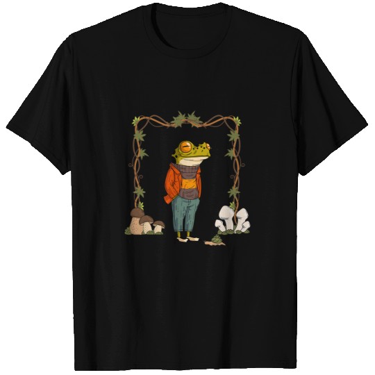 Frog Pet Gif Mushroom Cottagecore Aesthetic Snail Fungi T-Shirts