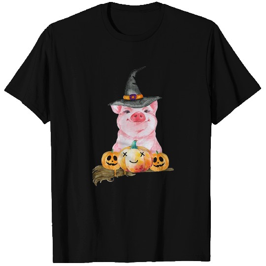 Pig Pet Witch Halloween Pumpkin Halloween Costume T-Shirts