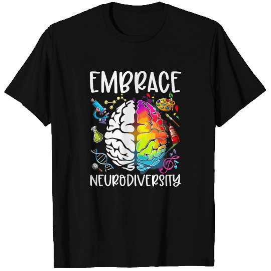 Autism Puzzle Brain Embrace Neurodiversity ADHD Autism Awareness Month T-Shirts