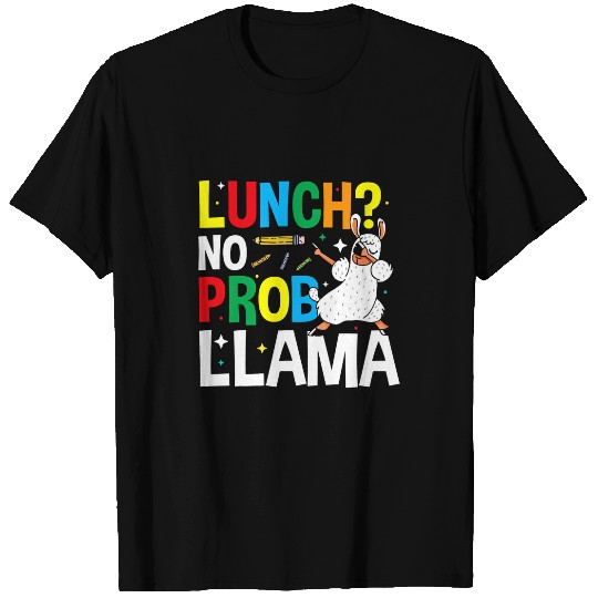 Llama Pet Lunch Lady Llama Cafeteria Worker Costume Lunch Lady T-Shirts