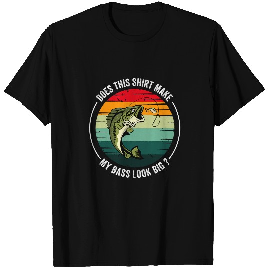 Fishing Fun Bass fish Does This Make My Bass Look Big Retro Fishing T-Shirts