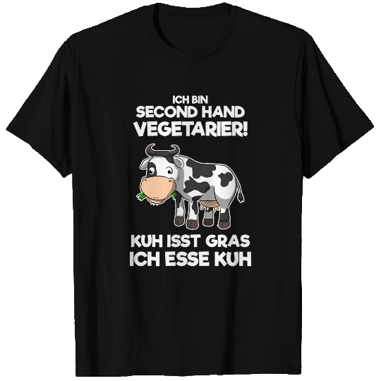 Cow Pet Ich Bin Second Hand Vegetarian Cow Meat Food Grass Hunter T-Shirts