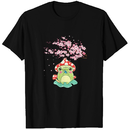 Frog Pet Mushroom Sakura Butterfly Cottagecore Aesthetic T-Shirts