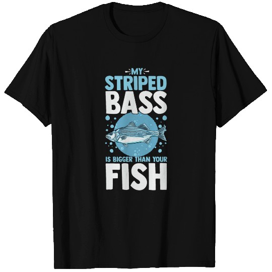 Fishing Fun Striped Bass Fishing Funny Fish Atlantisc Rockfish T-Shirts