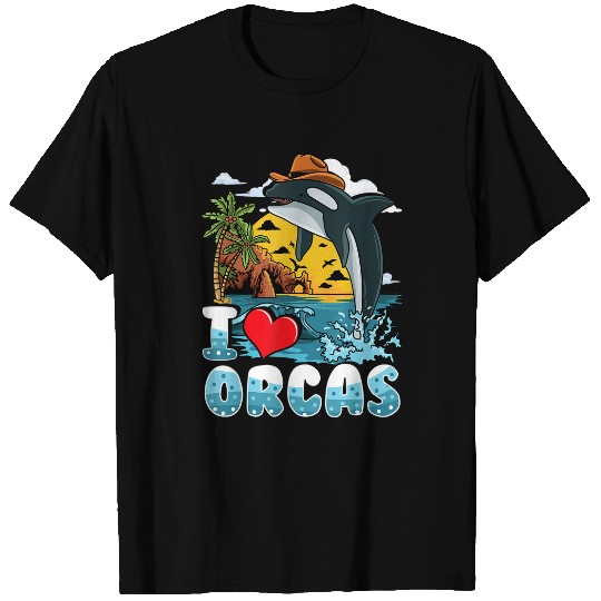 Whale Pet I Love Orcas Killer Whale Ocean Beach Summer Vacation T-Shirts