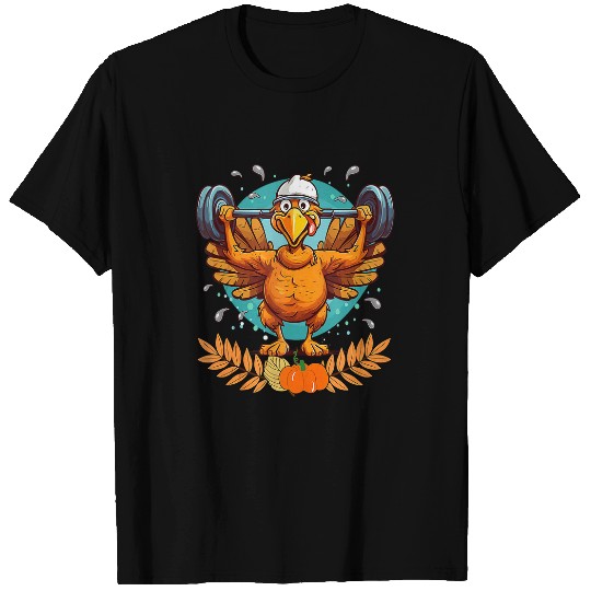 Thanksgiving Turkey Ripped Funny Fitness Gym Weightlifting T-Shirts