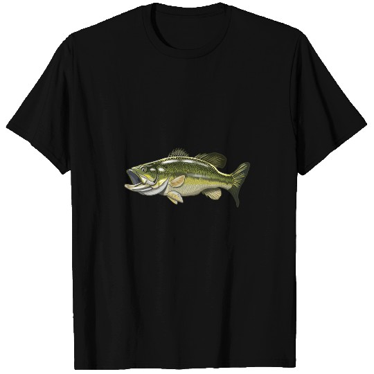 Fishing Fun Bass Fish Fisherman Angler Angling Men Dad Nature Fishing T-Shirts