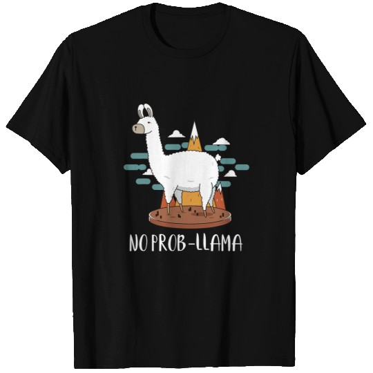 Llama Pet Alpaca Lover No ProbLlama Trendy Humor T-Shirts