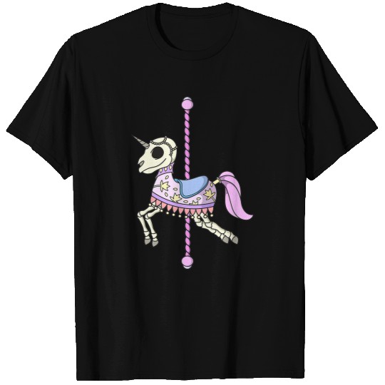 Unicorn Pet Pastel Goth Anime Gothic Unicorn Skeletons Carousel Kawaii T-Shirts