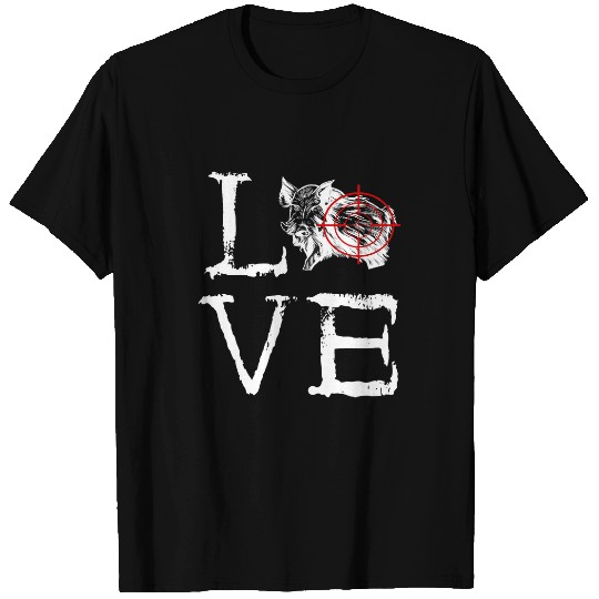 Pig Pet Wild Boar Hunting Love Creepy Wild Hog Hunter Wild Hog T-Shirts