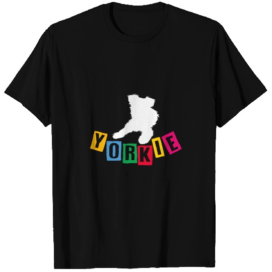 Yorkshire Pet Yorkie Yorkshire Terriersilhouette colorful letters T-Shirts