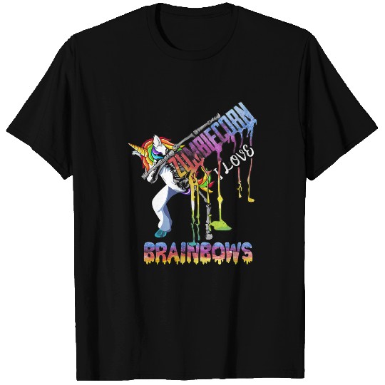 Unicorn Pet Zombie Unicorn I Love Brainbows Gothic T-Shirts