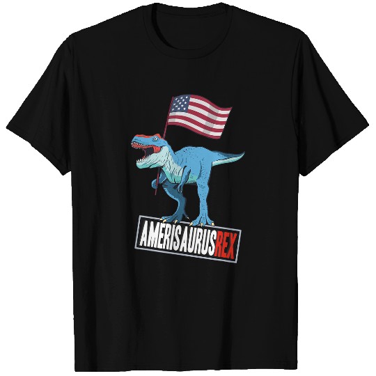 Dinosaur Pet Amerisaurus rexs American Flag Patriotic 4th Of July T-Shirts